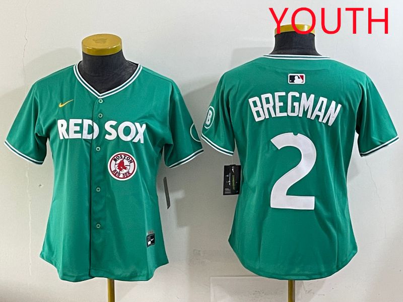 Youth 2025 Boston Red Sox #2 Bregman Dark Green Joint Name Nike MLB Jersey style 10